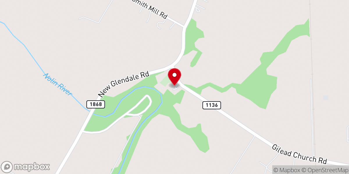 Map showing location of Gilead Baptist Church