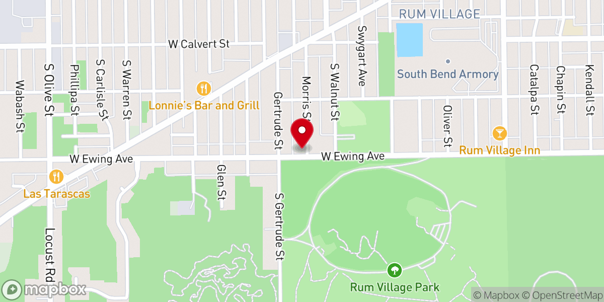 Map showing location of Antioch Missionary Baptist Church