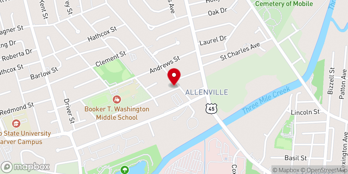 Map showing location of Greater Morning Star Baptist Church