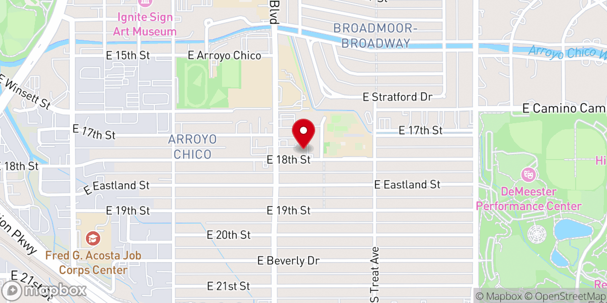 Map showing location of First Free Will Baptist Church