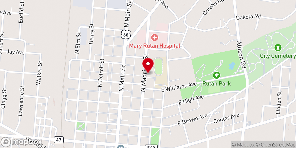 Map showing location of Grace Bible