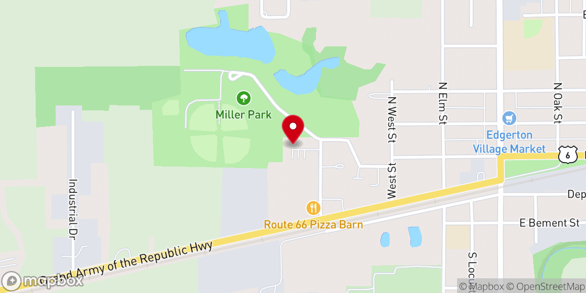 Map showing location of Edgerton Church of Christ