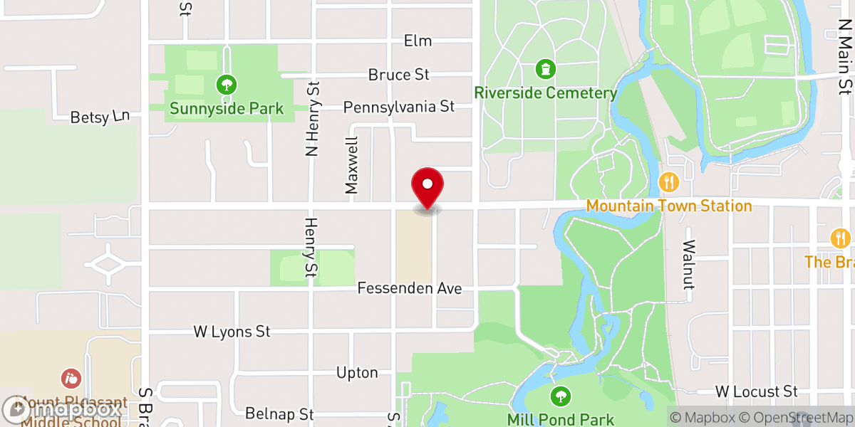 Map showing location of Central Baptist Church