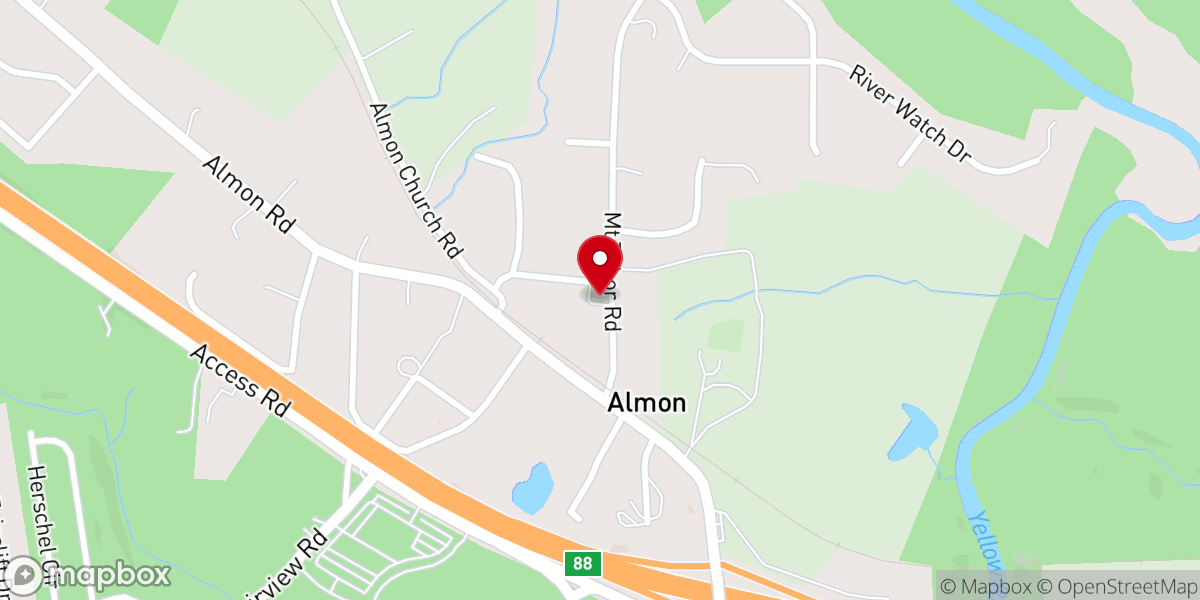 Map showing location of Agape Bible Church