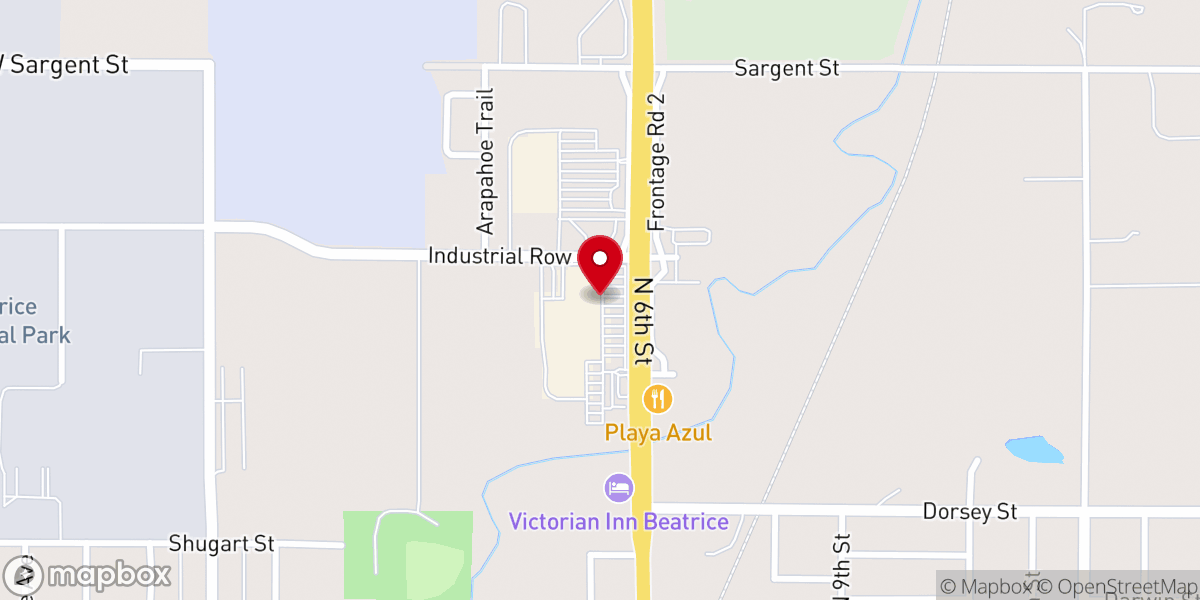 Map showing location of Beatrice Flower Shop