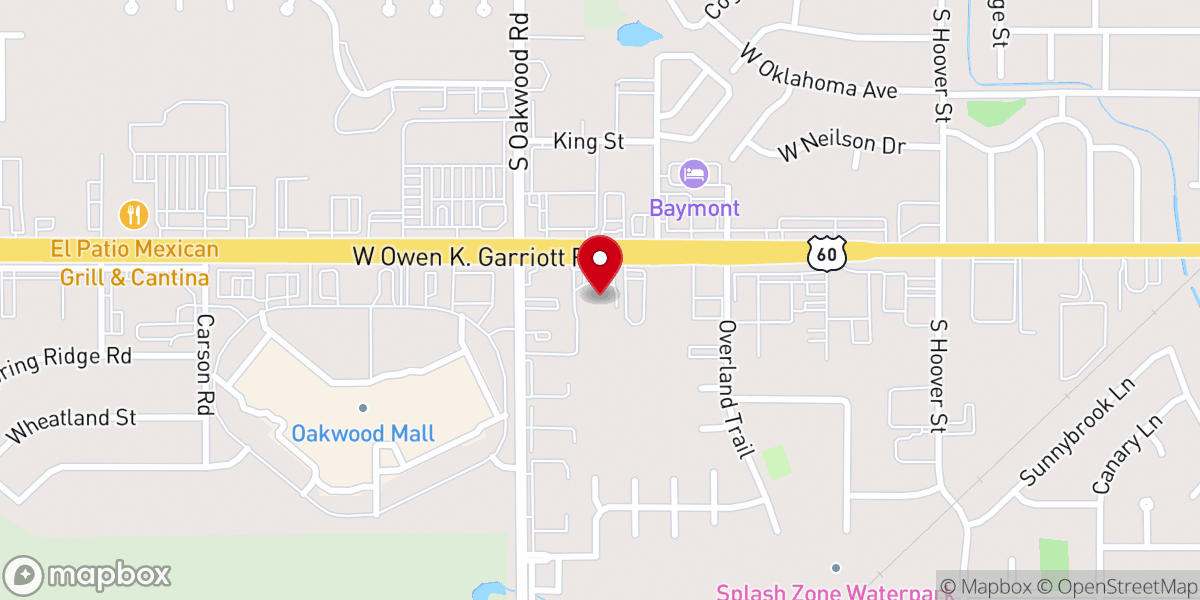 Map showing location of Garriott Road Church of Christ