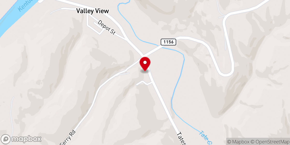 Map showing location of Valley View Baptist Church