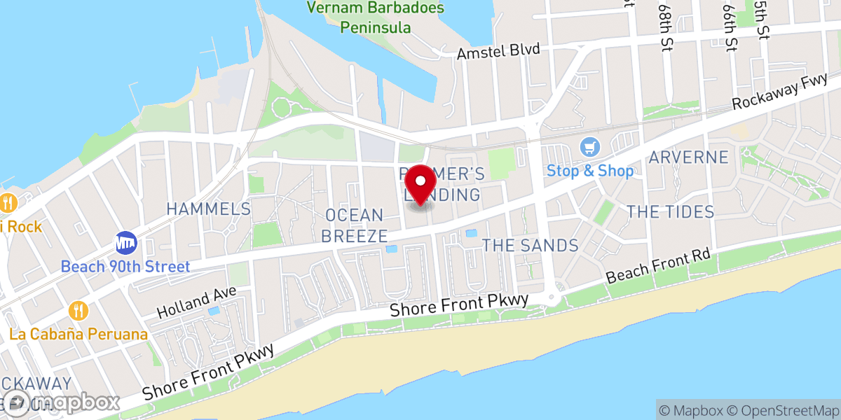 Map showing location of Bethel Arverne Community Development Corporation