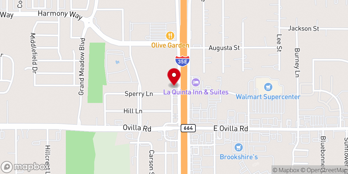 Map showing location of Red Oak Faith Fellowship Church