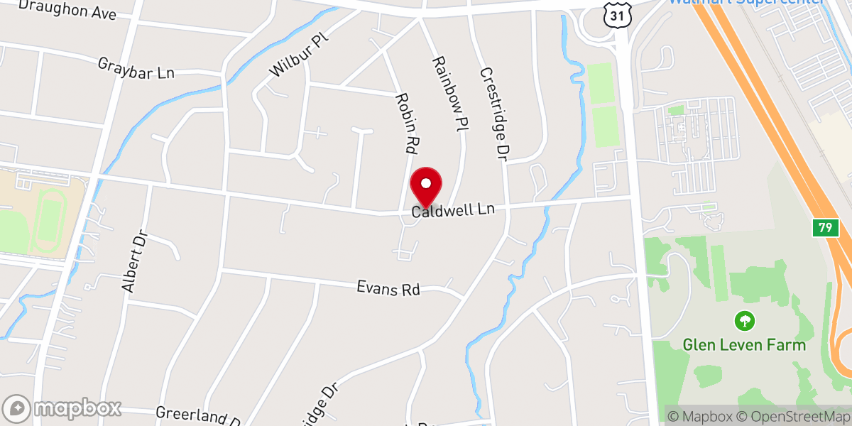 Map showing location of Brenthaven Cumberland Presbyterian Church
