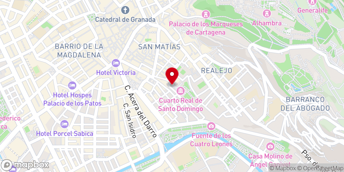 Map showing location of Cuarto Real de Santo Domingo