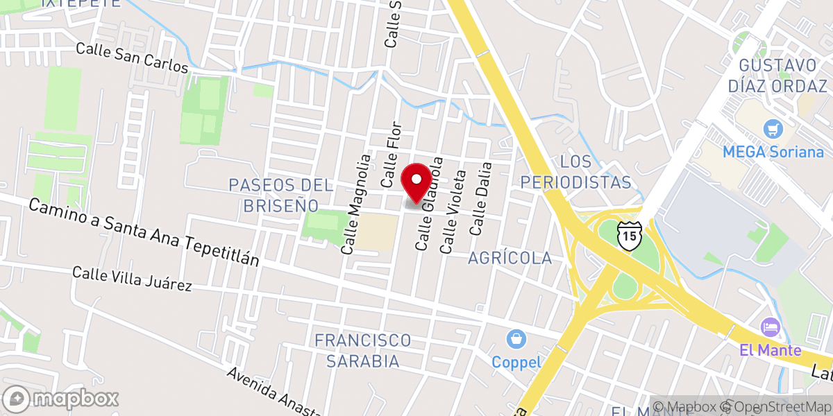 Map showing location of Parroquia María Puerta del Cielo
