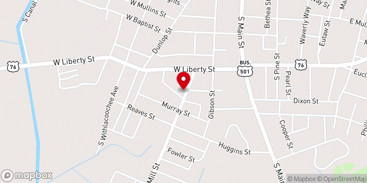 Map showing location of St. John AME Church