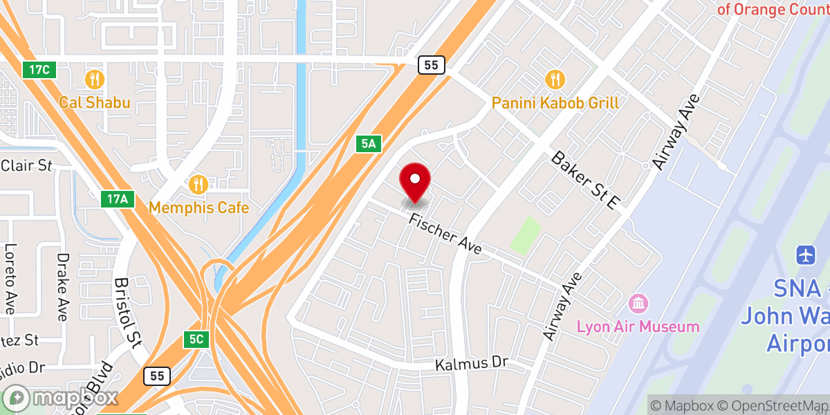 Map showing location of St. Monica Coptic Orthodox Church