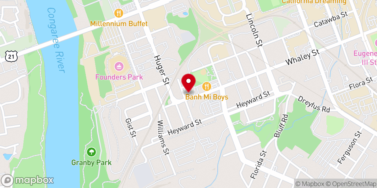 Map showing location of Whaley Street United Methodist Church