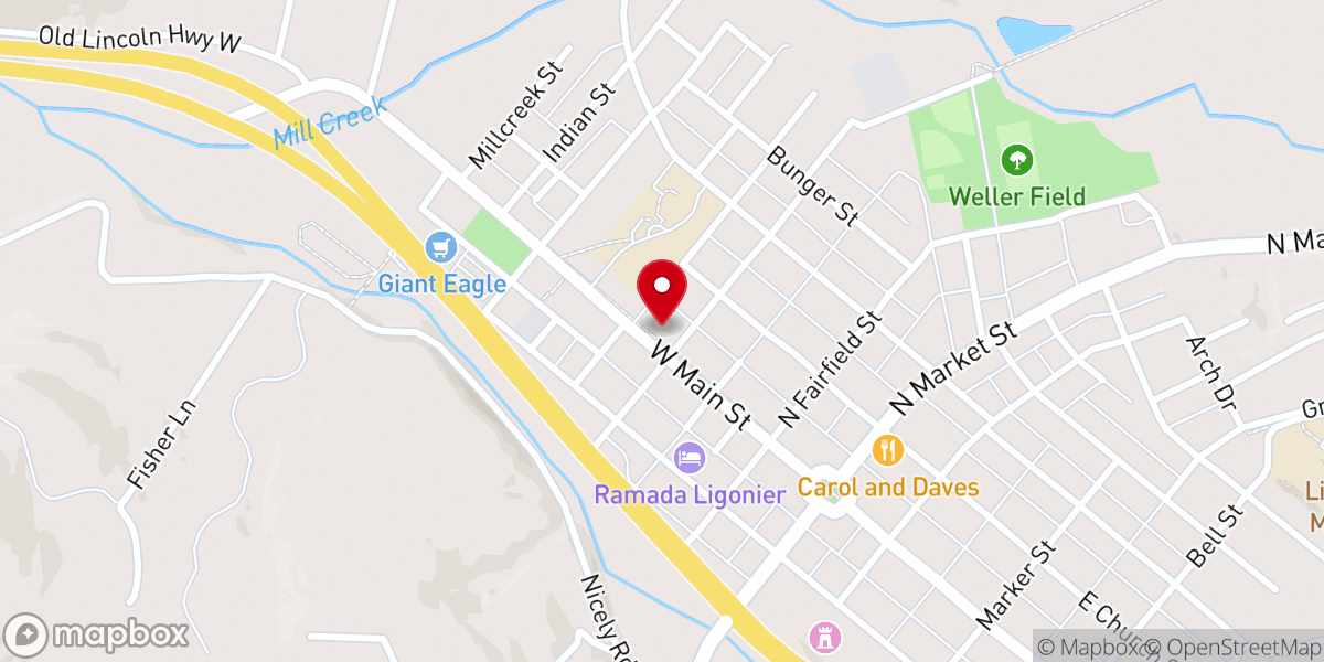 Map showing location of St. James Evangelical Lutheran Church