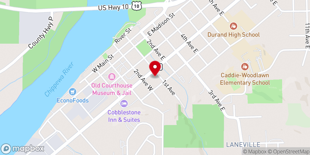 Map showing location of United Methodist Church