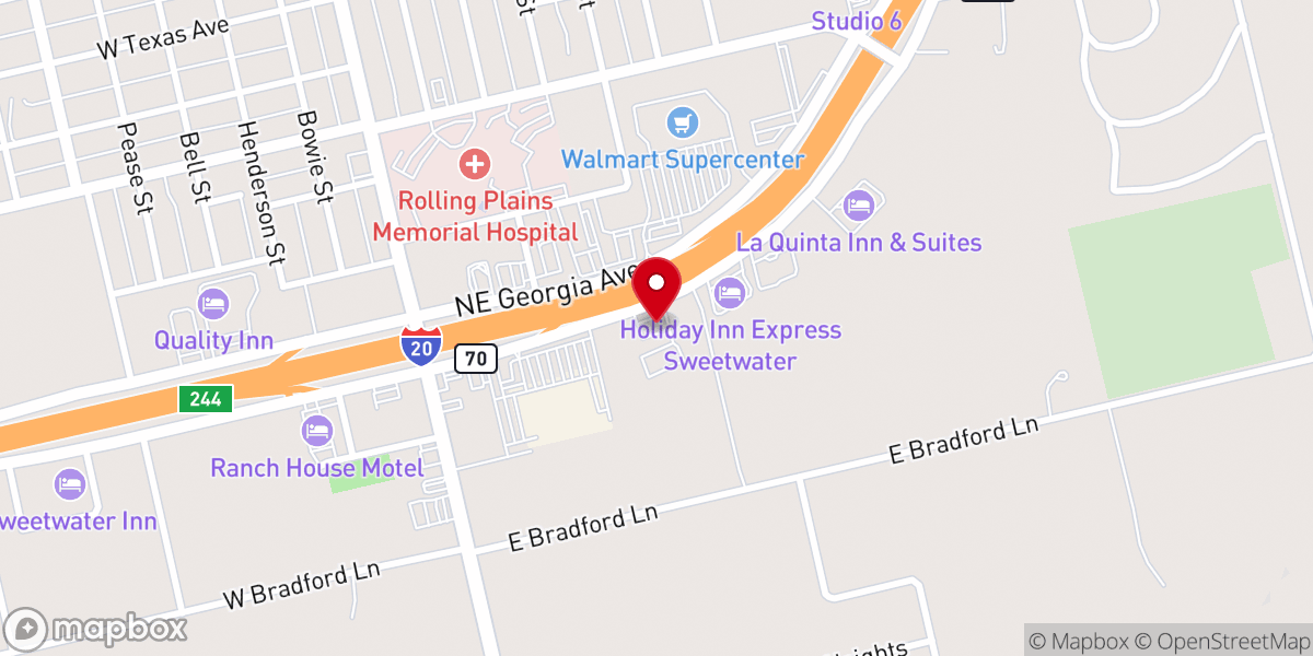 Map showing location of Skeet's Texas Grill