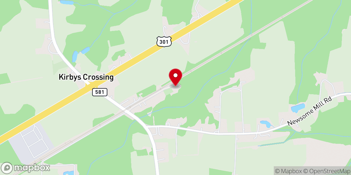 Map showing location of Saint Delight Free Will Baptist Church