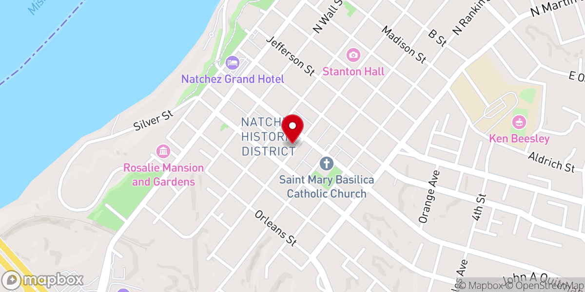 Map showing location of Historic Natchez Foundation