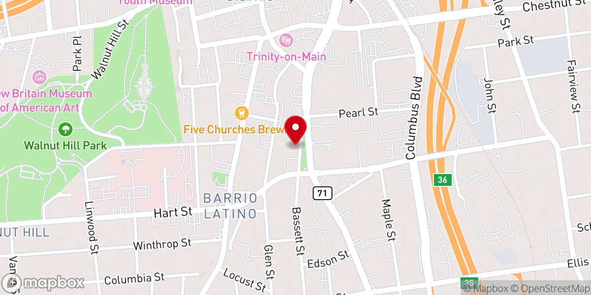 Map showing location of Saint Matthew's Lutheran Church