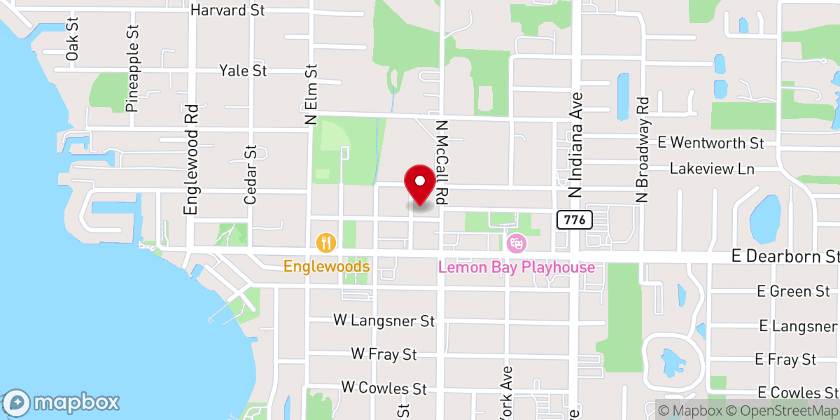 Map showing location of Lemon Bay Woman's Club