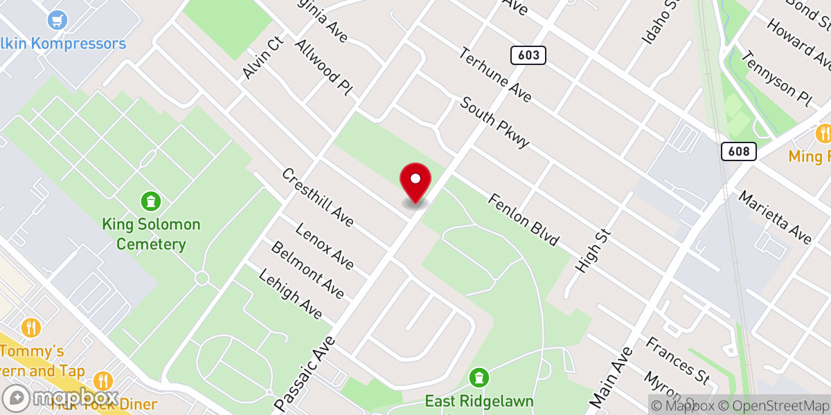 Map showing location of Congregation Shomrei Torah of Passaic Clifton Inc