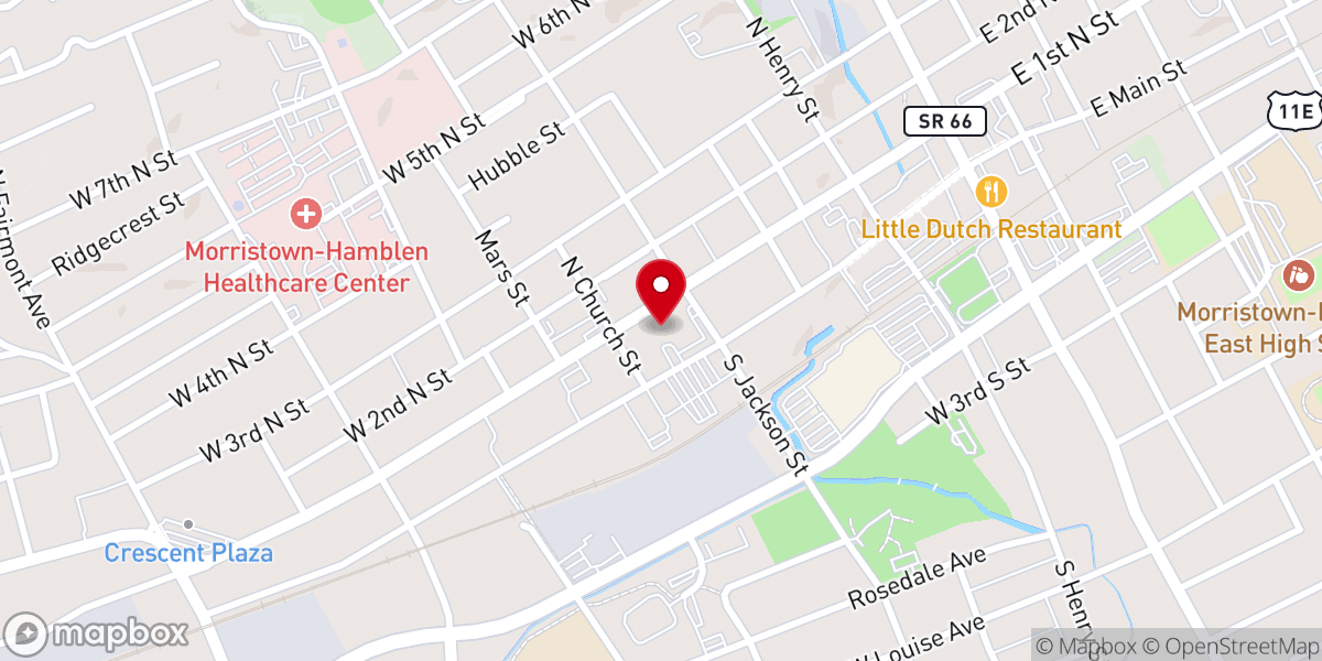 Map showing location of First Baptist Church