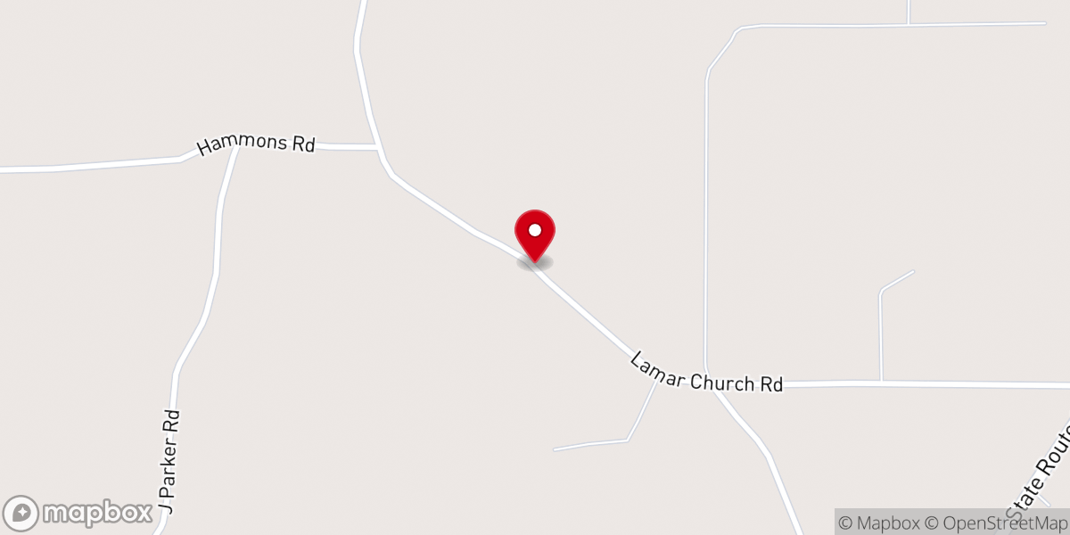 Map showing location of Lamar Church