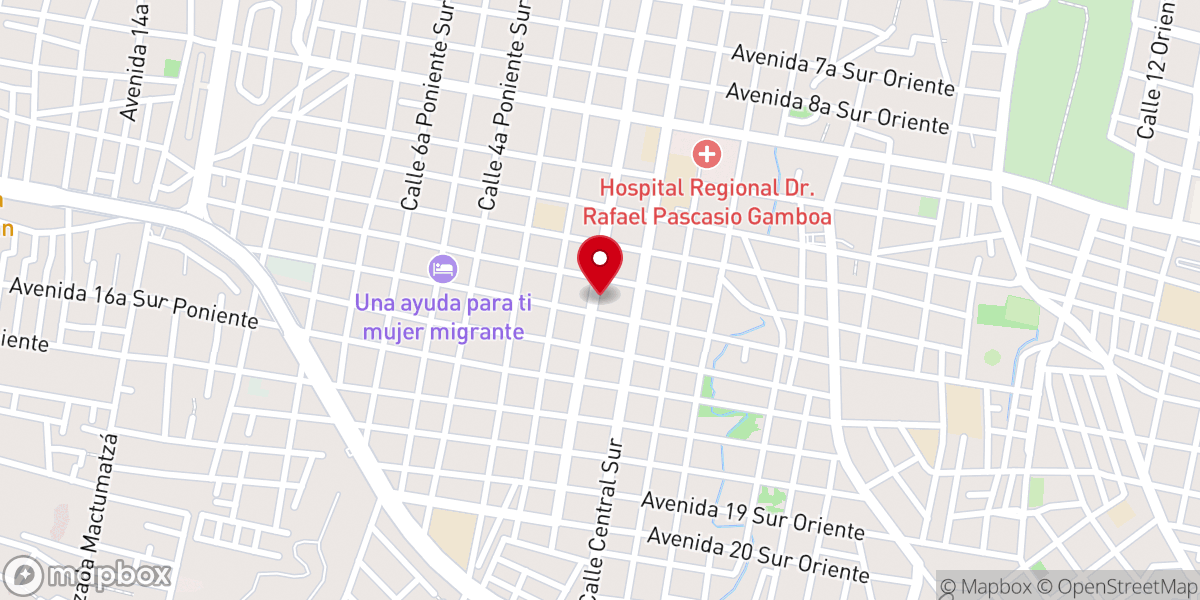 Map showing location of Parroquia de San Francisco de Asís