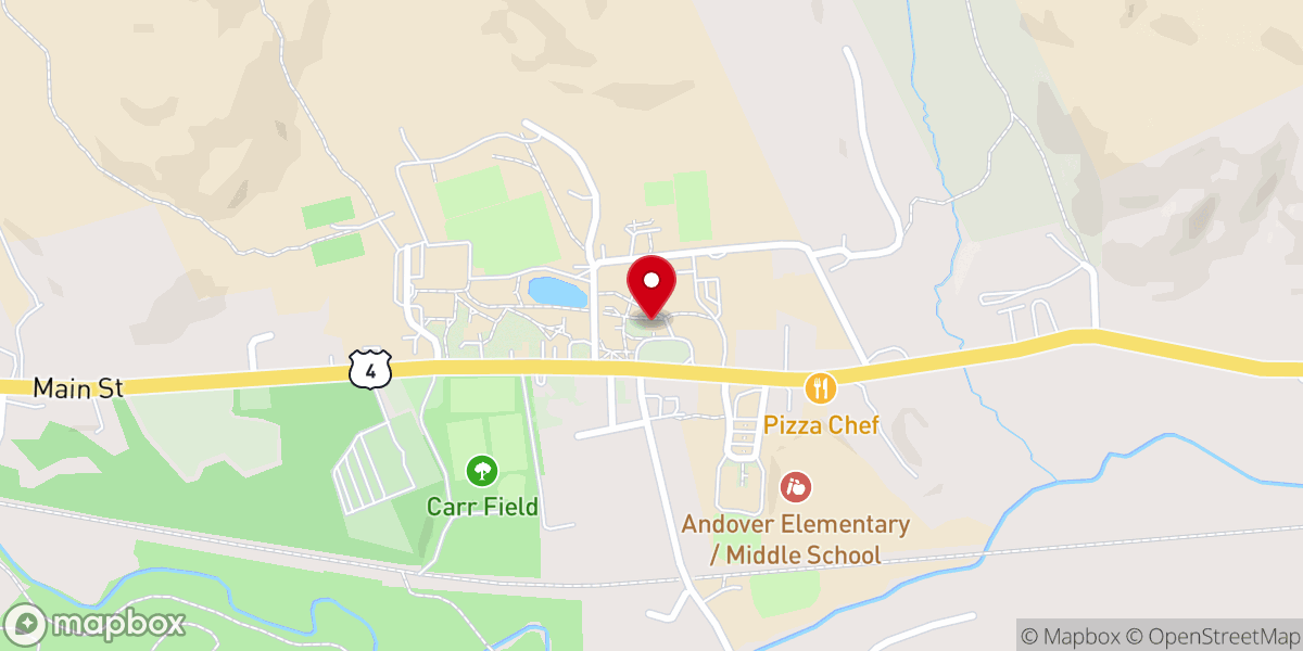 Map showing location of Kearsarge Unitarian Universalist Fellowship (KUUF)