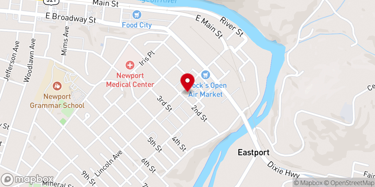 Map showing location of Holy Trinity Lutheran Church