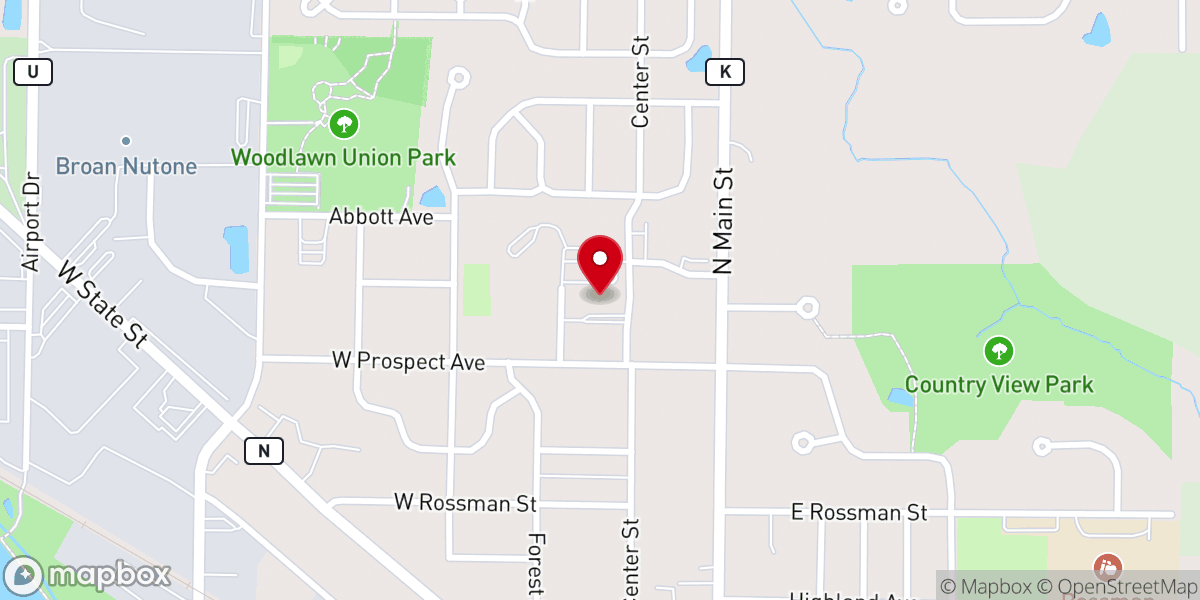 Map showing location of Peace Lutheran Church