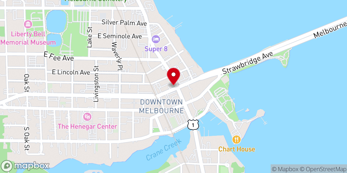 Map showing location of The First Congregational Church of Melbourne