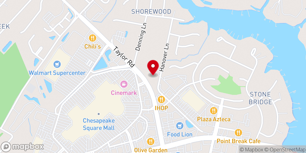 Map showing location of Taylor Road Baptist Church