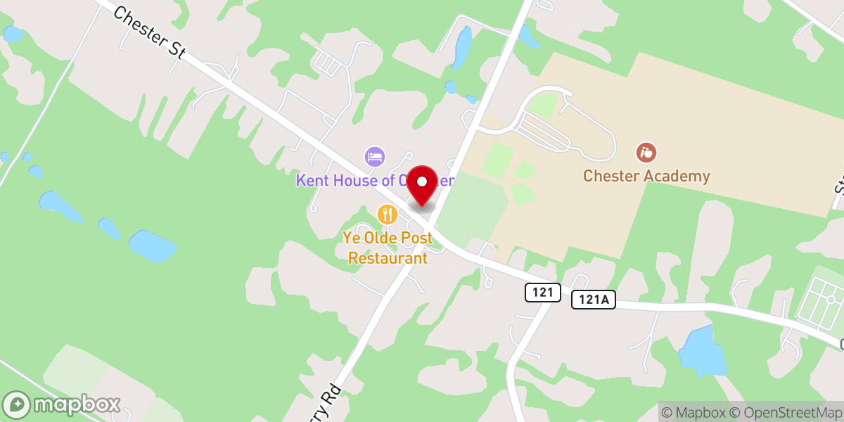Map showing location of Chester Congregational Church