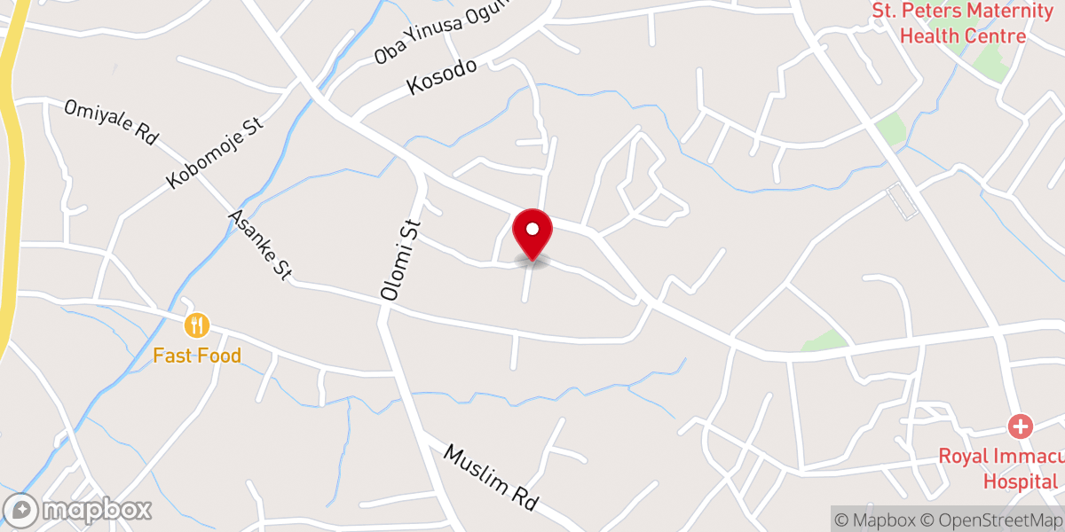 Map showing location of LIVING FAITH CHURCH, WINNERS' CHAPEL, APETE MAIN PARK