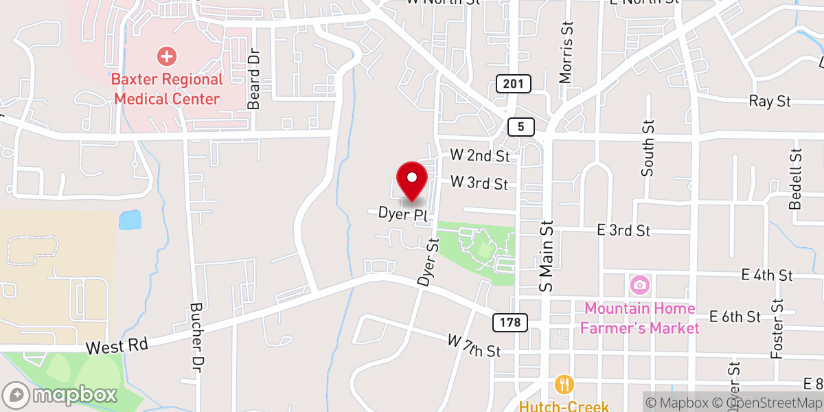 Map showing location of Saint Peter Catholic Church