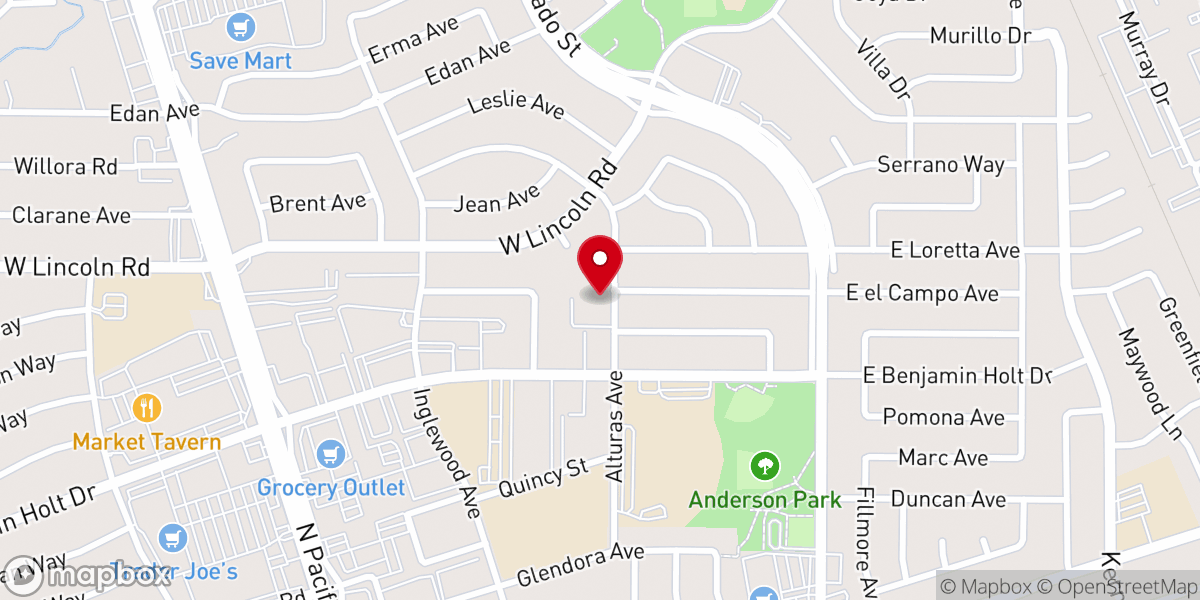 Map showing location of Carson Oaks Community Church