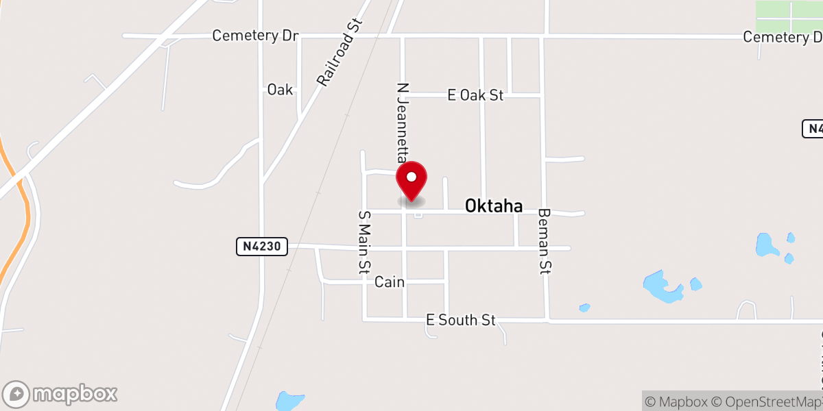 Map showing location of Trinity Baptist Church