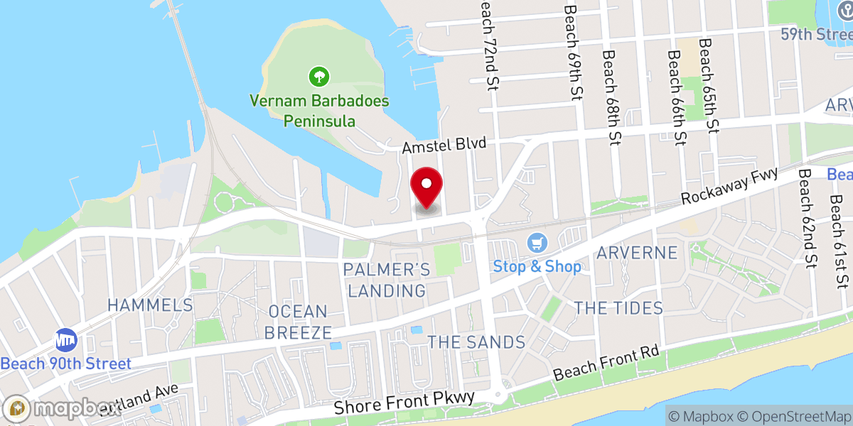 Map showing location of Arverne Pilgrim Church