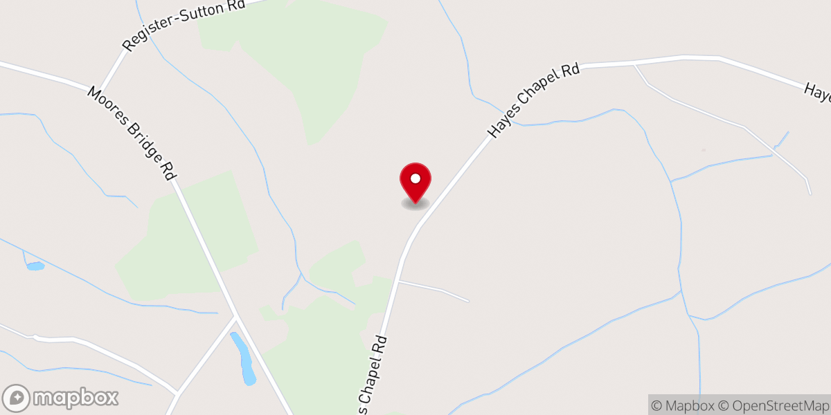 Map showing location of Hayes Chapel Missionary Baptist Church