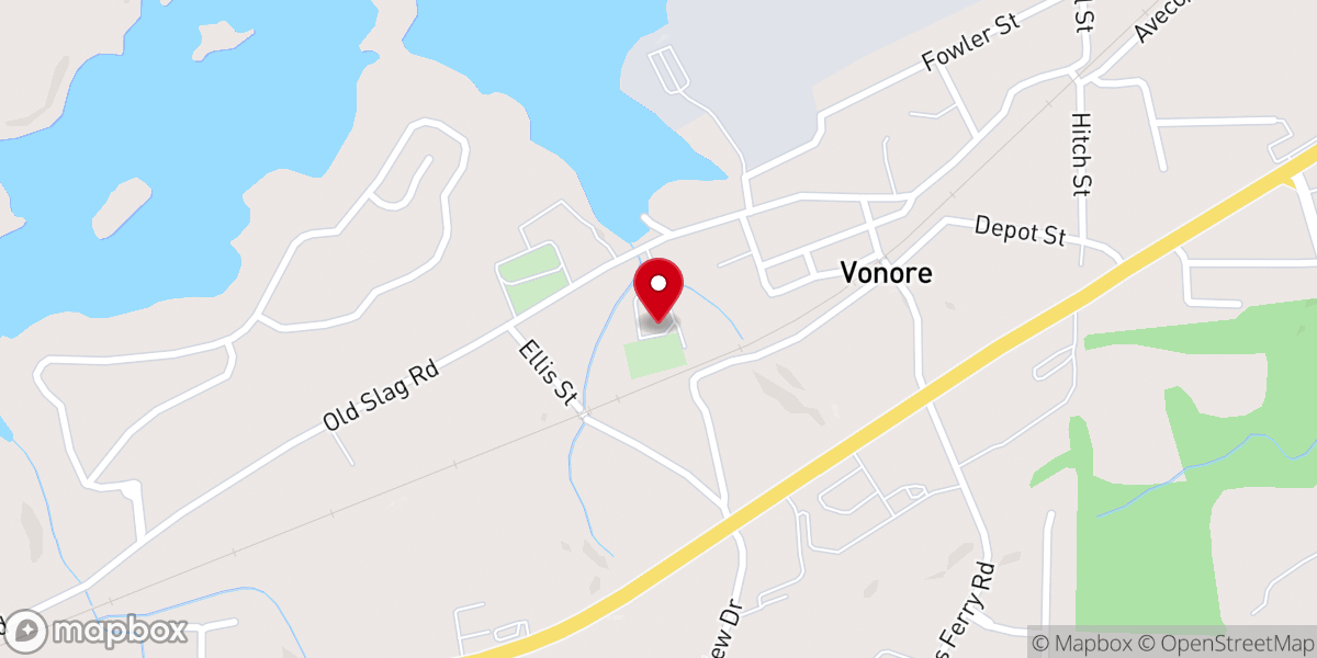 Map showing location of Vonore United Methodist Church