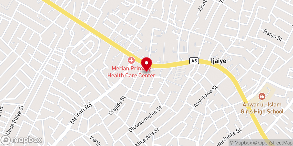 Map showing location of Foursquare Gospel Church, Ojekunle.