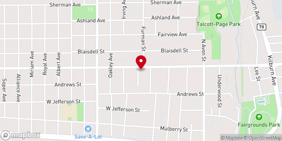 Map showing location of Faith Temple Church