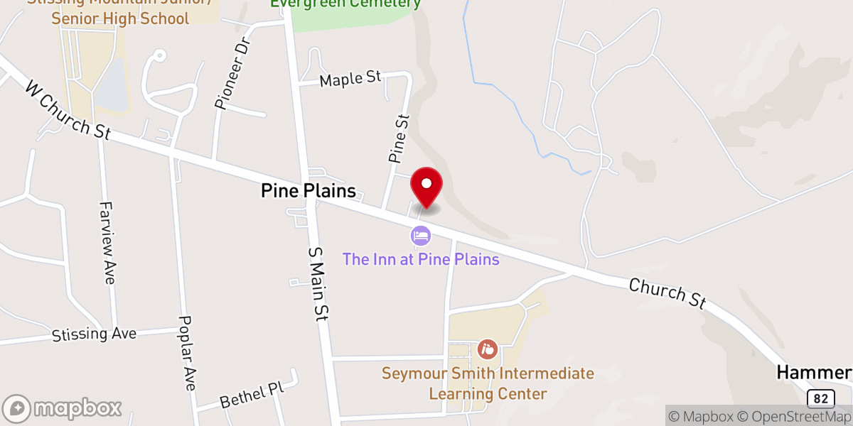 Map showing location of First United Presbyterian Church of Pine Plains