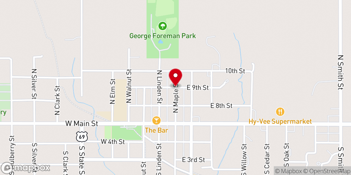 Map showing location of United Methodist Church