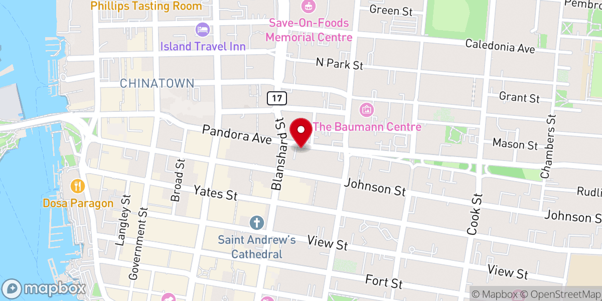 Map showing location of Central Baptist Church