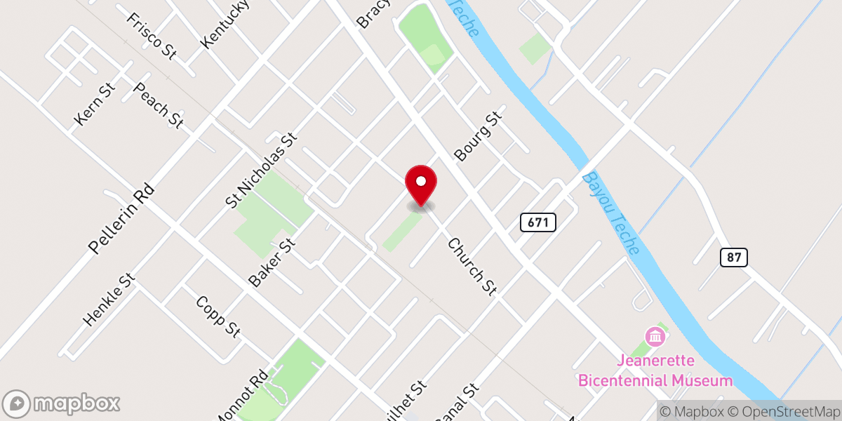 Map showing location of McGowen Memorial United Methodist Church