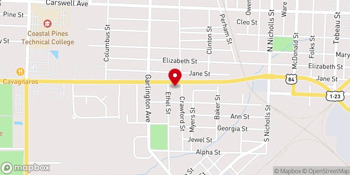 Map showing location of Crawford Street Baptist Church